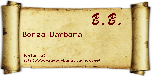Borza Barbara névjegykártya